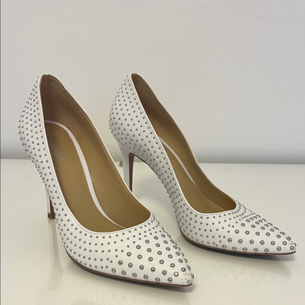 Michael Kors White Studded Heels
